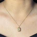 Gold Rectangular Charm Necklace – Sweat & Water Resistant